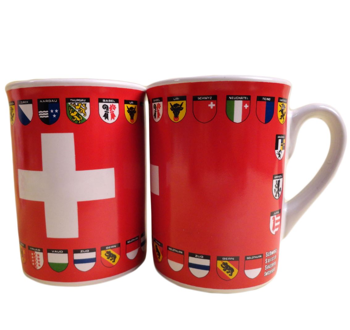 Tasse CH-Kreuz und Kantonswappen