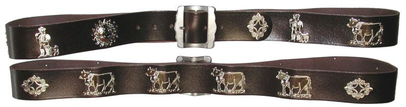 Appenzeller Gürtel, Vintage-Style, 4cm breit, dunkelbraun