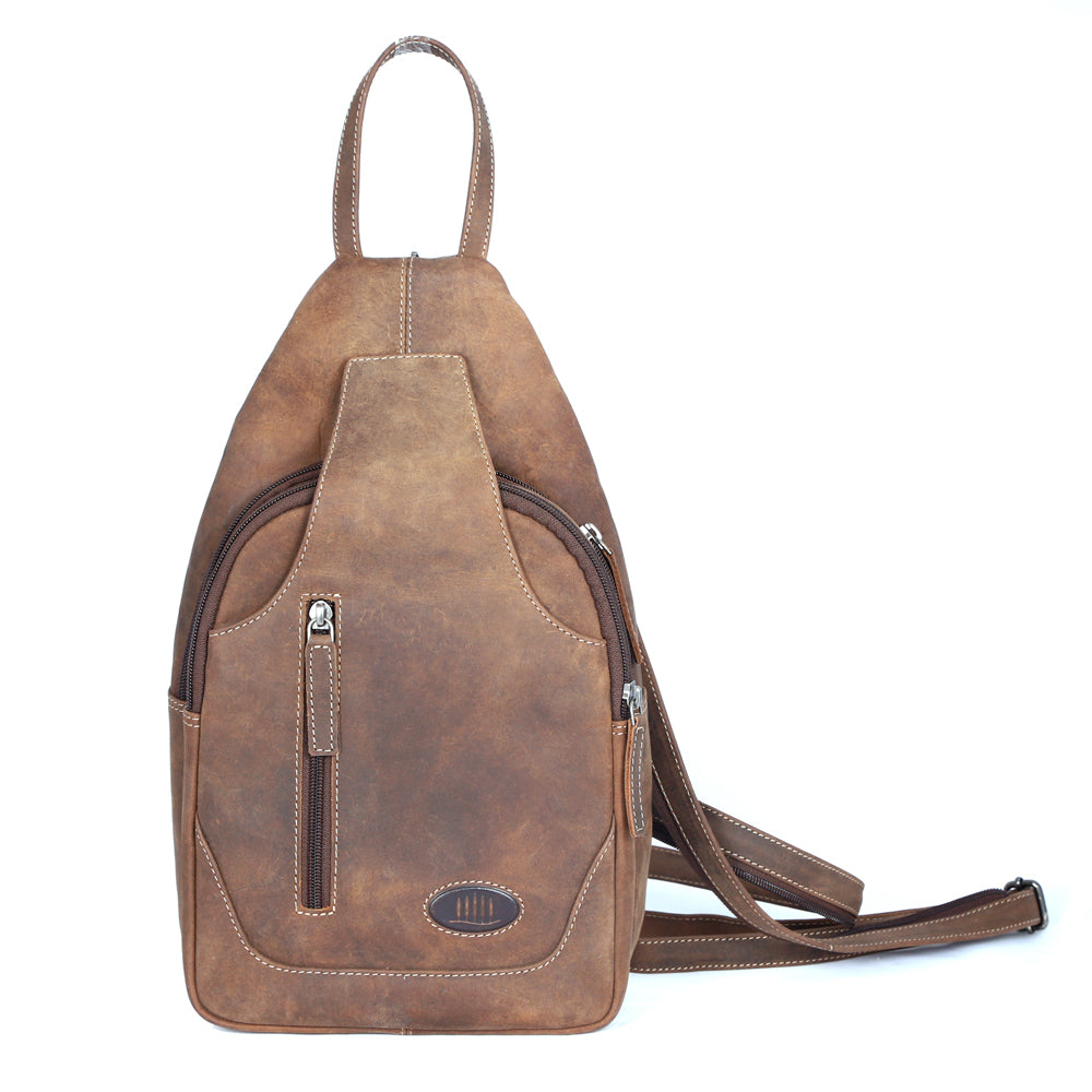 brauner Vintage Leder Rucksack