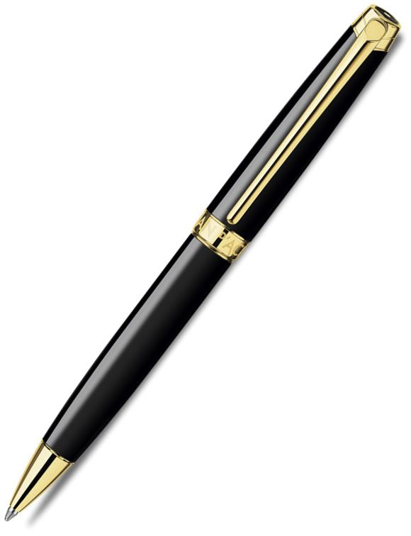 Caran d'Ache Kugelschreiber LÉMAN EBONY SCHWARZ GOLDPLATTIERT