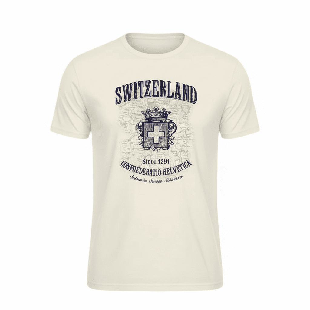 Männer T-Shirt Switzerland, beige