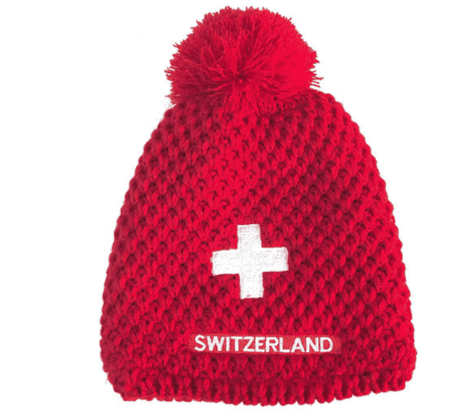 Swiss Fan Wintermütze, rot