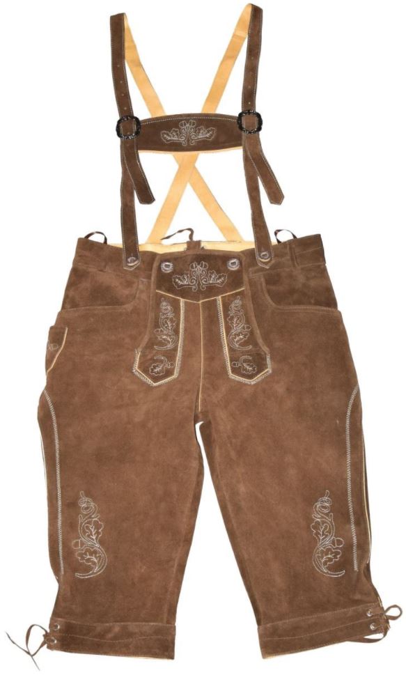 Herren Lederhose lang, dunkelbraun