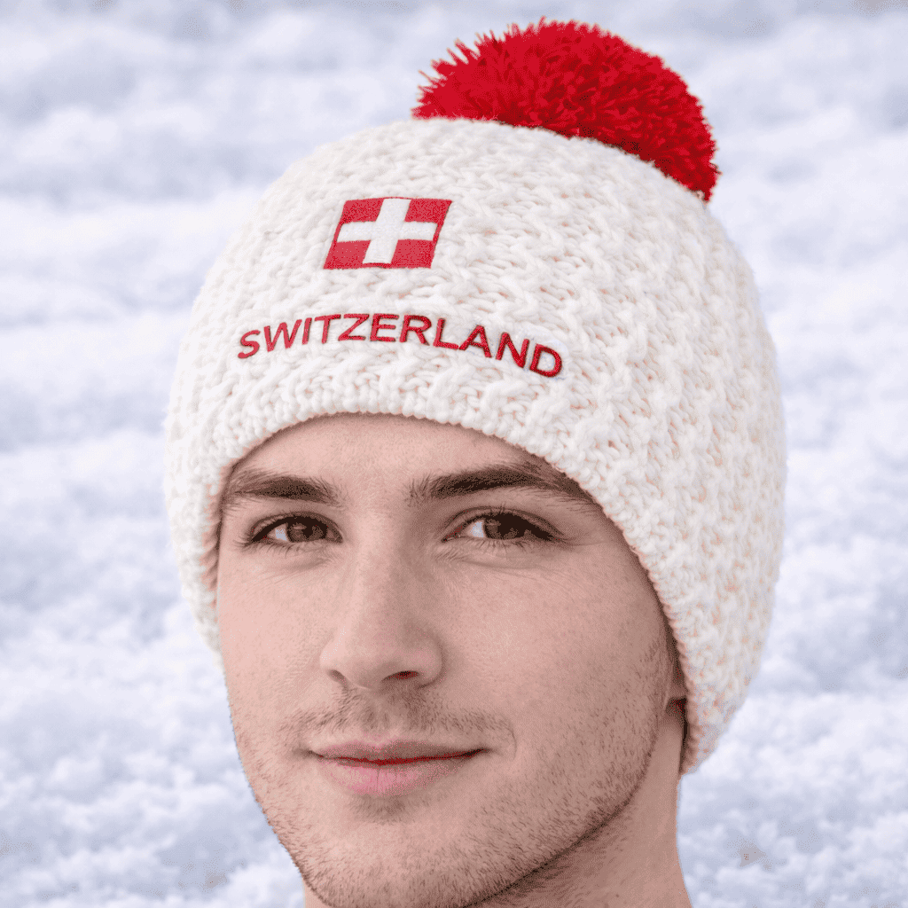 Swiss Strickmütze weiss