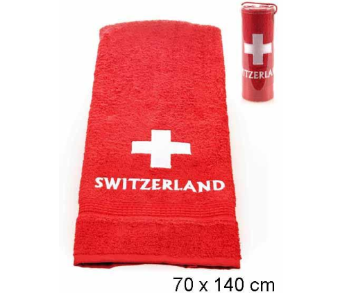Badetuch CH-Kreuz Switzerland, rot, 70 x 140 cm