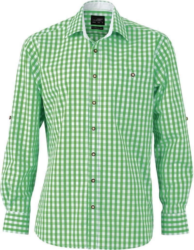 Herren-Trachten-Hemd-gruen