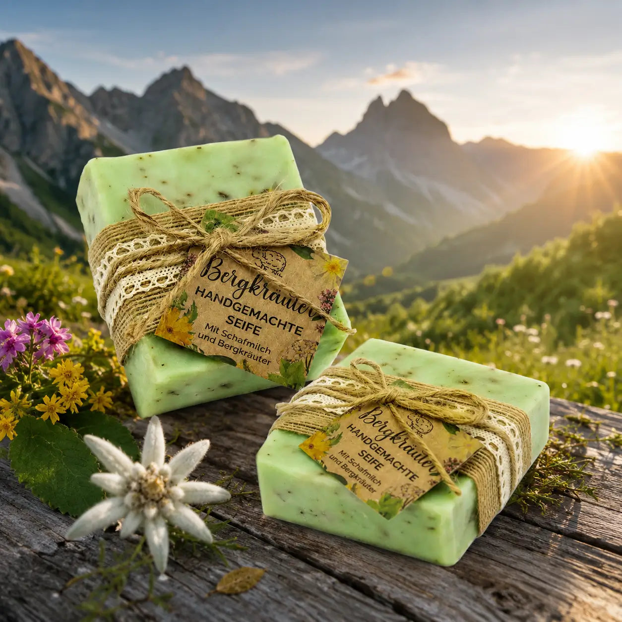 Geschenkset Alpenkräuter Pflege-Seifen aus Schafmilch