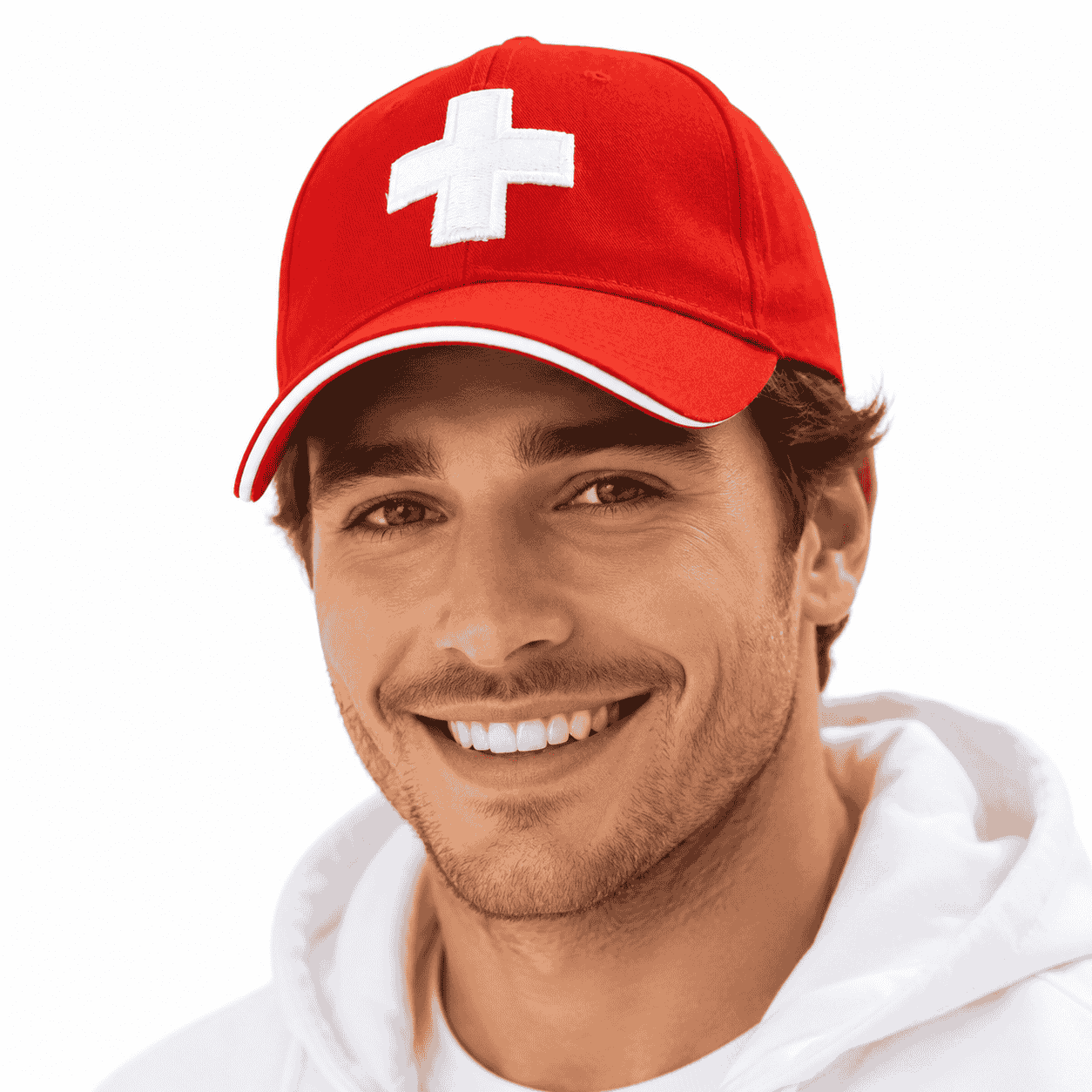 Cap Schweizerkreuz für Erwachsene, rot