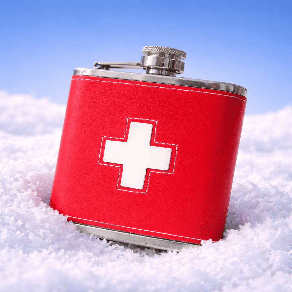 Flachmann rot CH Leder