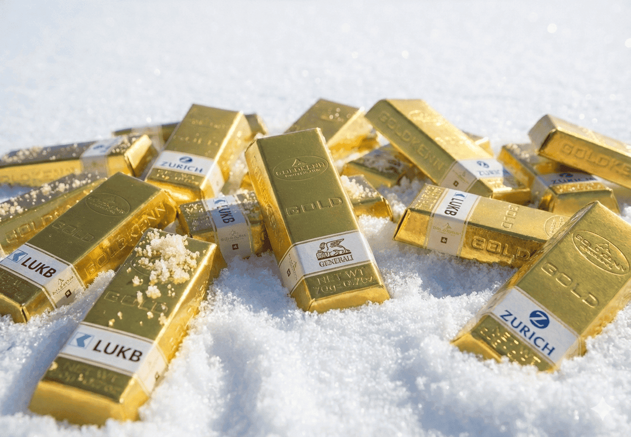 Schokolade Swiss Goldbarren - Milch Pralinen 300g