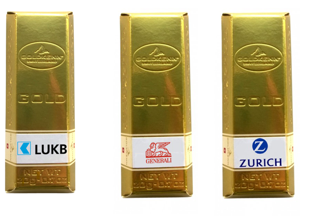 Schokolade Swiss Goldbarren - Milch Pralinen 300g