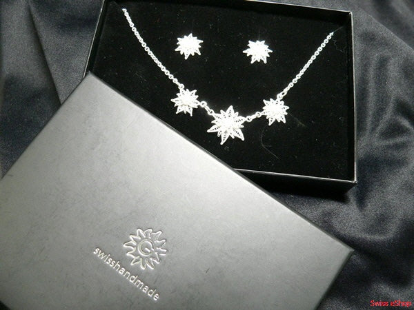 Edelweiss Set mit Collier und Ohrstecker