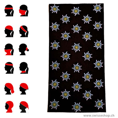 21-0101-06_Bbandana-Schlauchtuch-Edelweiss-schwarz