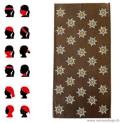 21-0101-14_Bbandana-Schlauchtuch-Edelweiss-braun