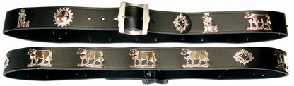 Appenzeller Gürtel, das Original, Leder schwarz, 4cm breit, silber