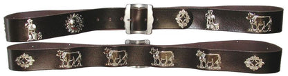 Appenzeller Gürtel, Vintage-Style, 4cm breit, dunkelbraun