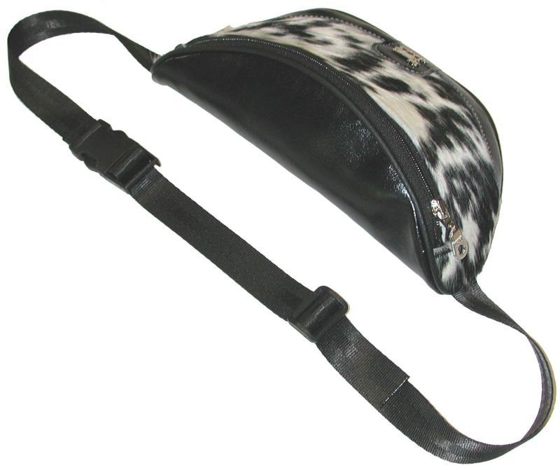 2954_Bauchtasche-Leder-Kuhfell-mit-Appenzeller-Kuh-Ornament_SCHWARZweiss