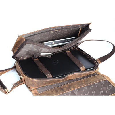 Aktentasche aus Leder mit 15 Zoll Laptop-Fach