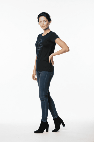T-Shirt Matterhorn mit Strass-Elementen, schwarz