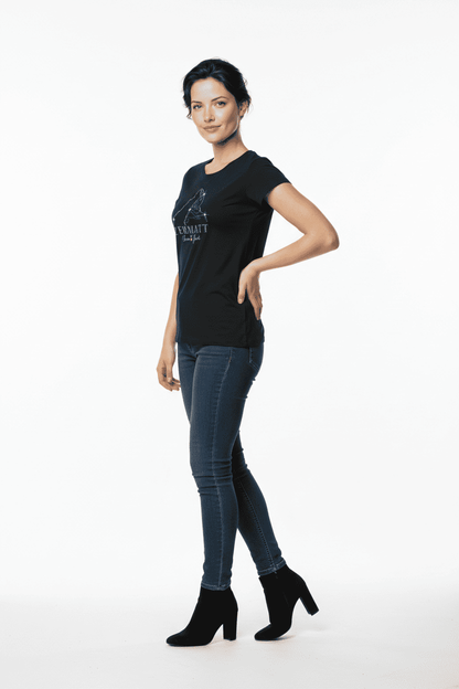 T-Shirt Matterhorn mit Strass-Elementen, schwarz
