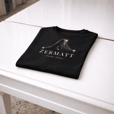 T-Shirt Matterhorn mit Strass-Elementen, schwarz