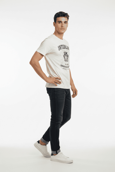 Männer T-Shirt Switzerland, beige