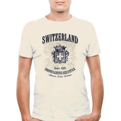 Männer T-Shirt Switzerland, beige