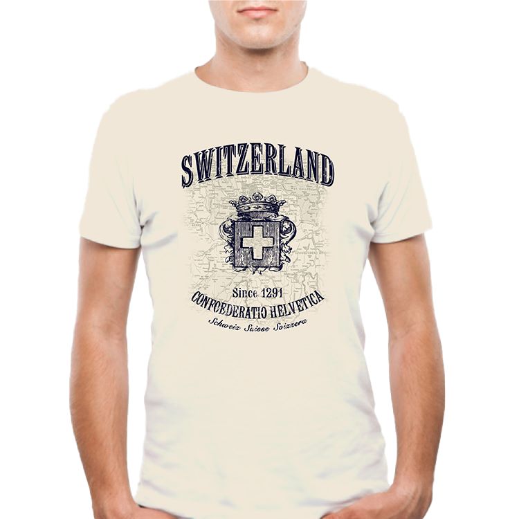 Männer T-Shirt Switzerland, beige