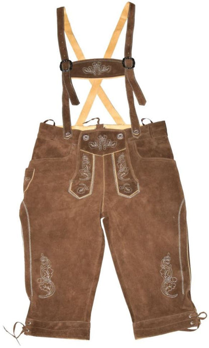 Herren Lederhose lang, dunkelbraun