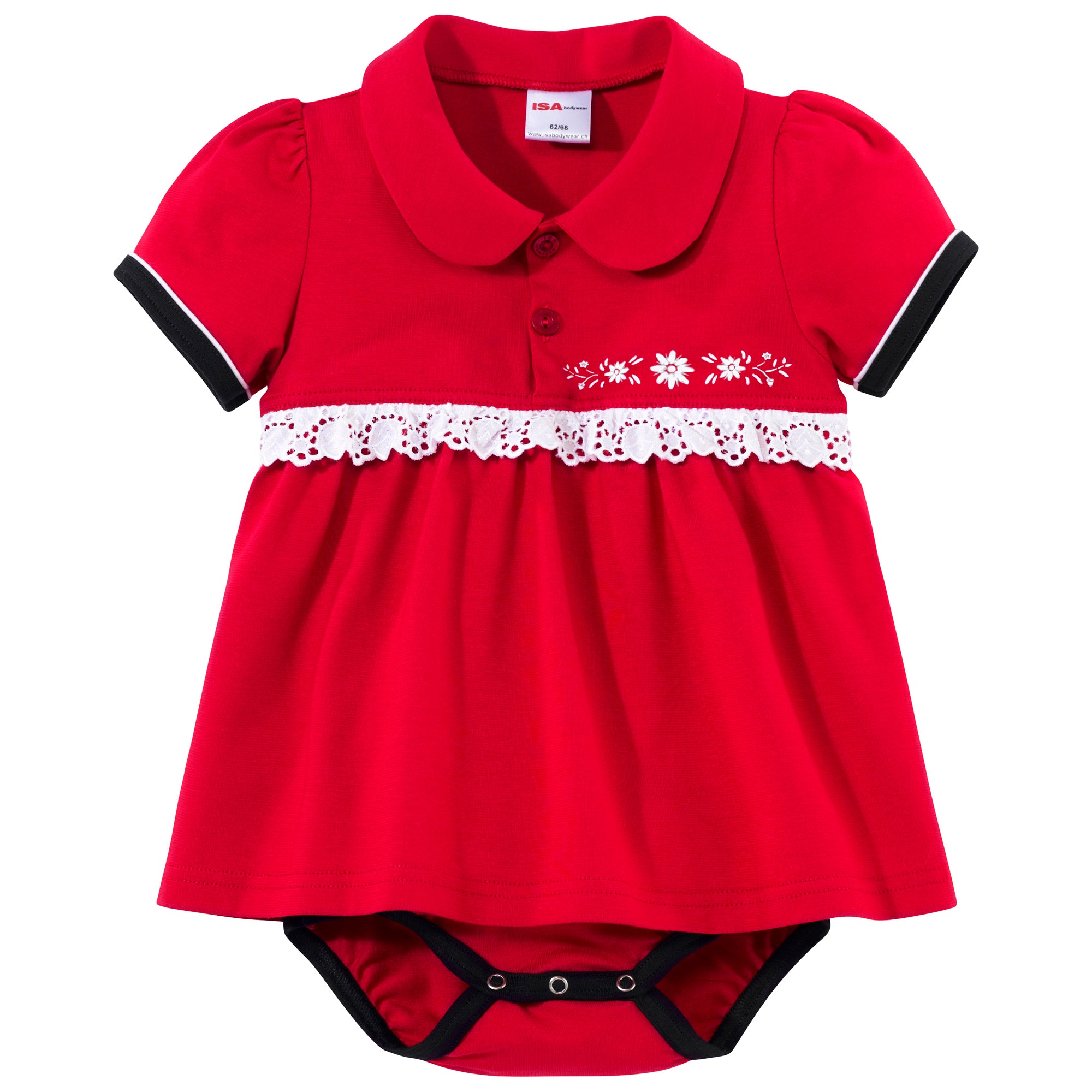 Baby-Body EDELWEISS, kurzarm, geknöpft