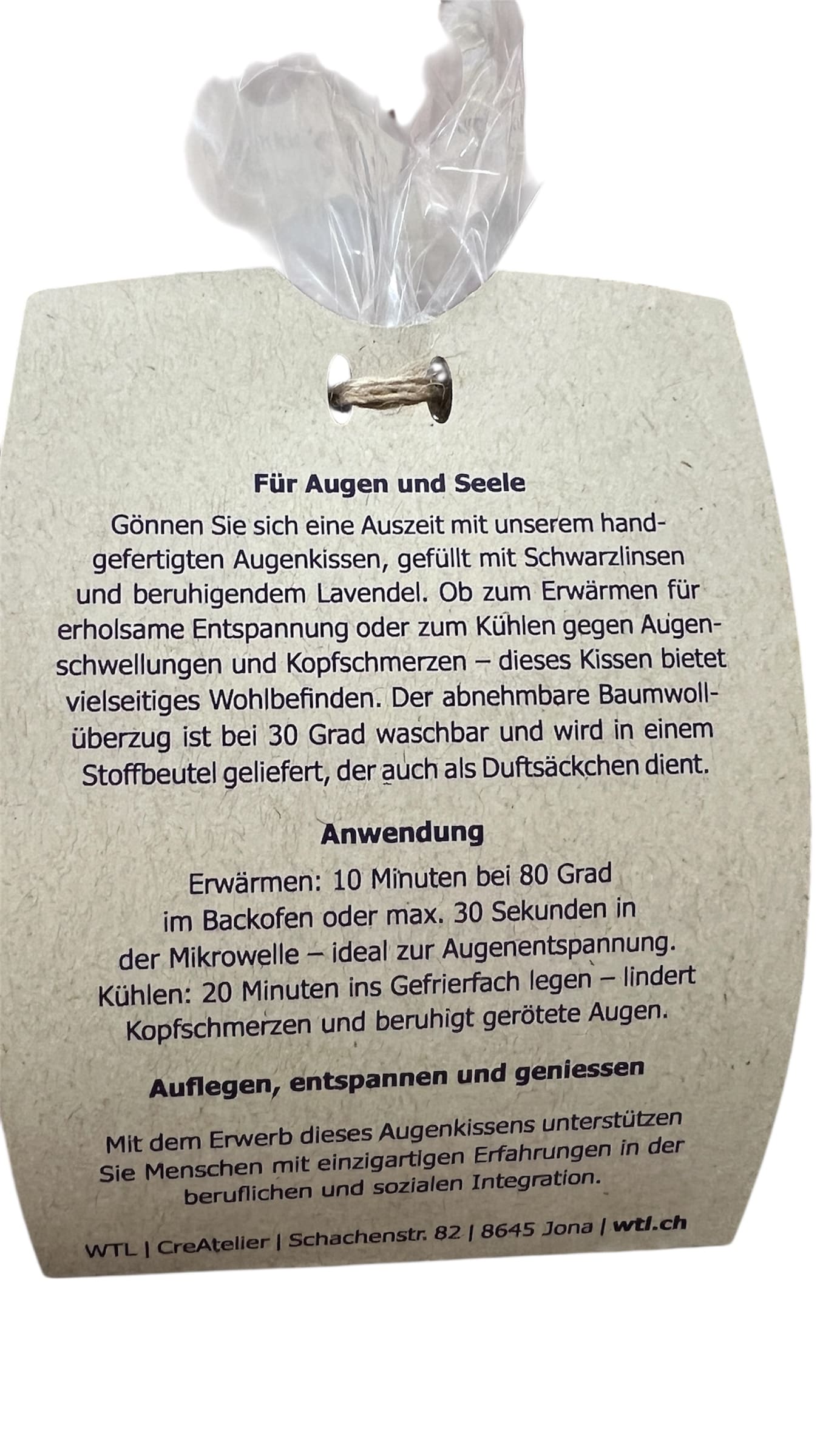 Augenkissen mit Lavendelfüllung