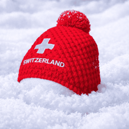 Swiss Fan Wintermütze, rot