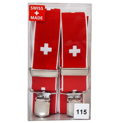 Hosenträger Y-Form, Schweizerkreuz rot