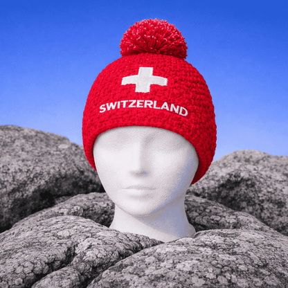Swiss Fan Wintermütze, rot