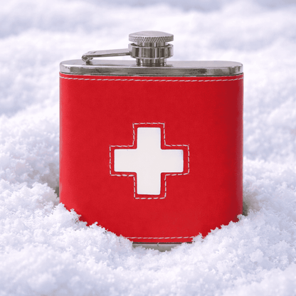 Flachmann rot CH Leder