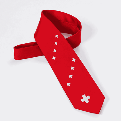 Krawatte mit Schweizerkreuz, rot