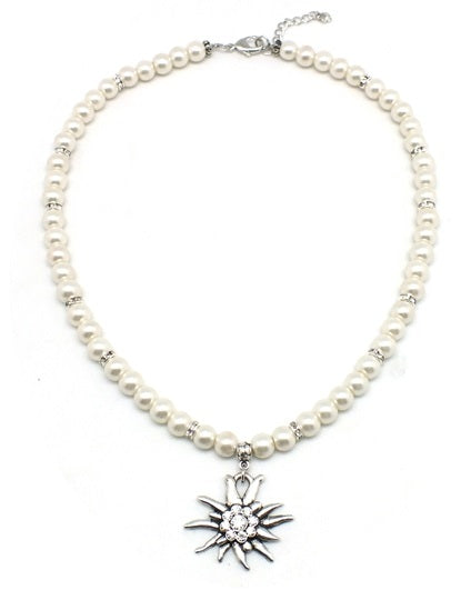 Kette, Armband und Ohrstecker SET, weiss