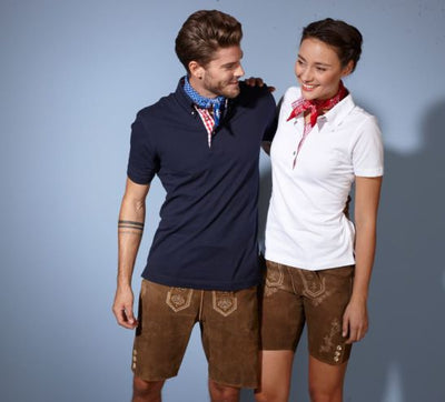 Herren Trachten Piqué Polo, navy