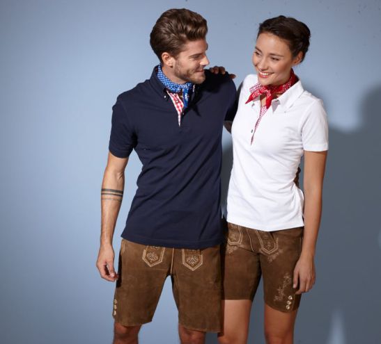 Herren Trachten Piqué Polo, navy