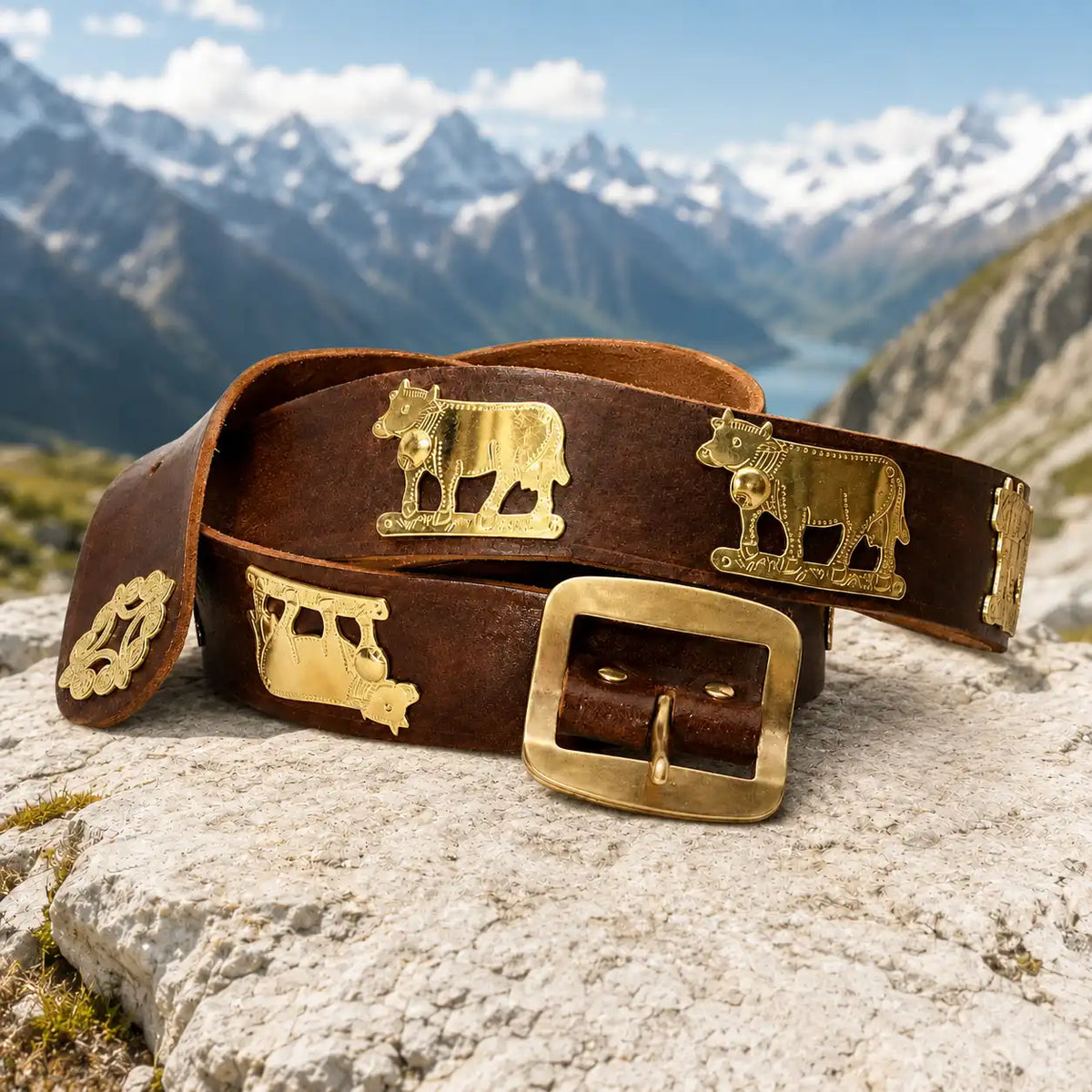 Appenzeller Gürtel, Vintage-Style, hellbraun