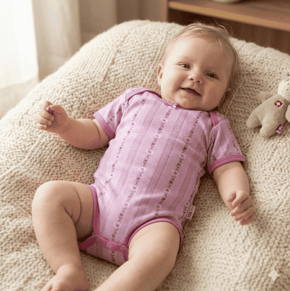Baby-Body SCHWINGER, kurzarm, pink