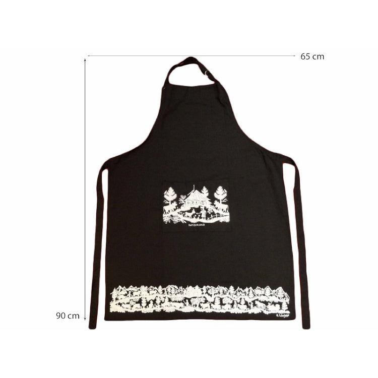Küchenschürze Scherenschnitt schwarz