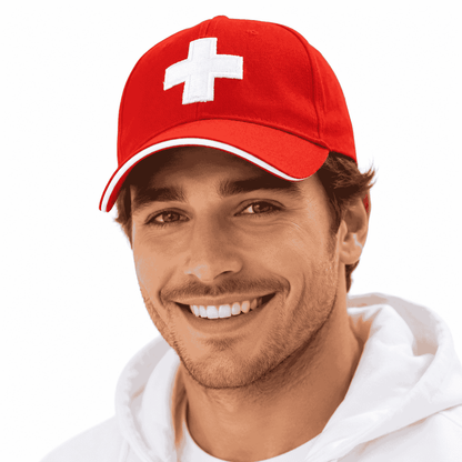 Cap Schweizerkreuz für Erwachsene, rot