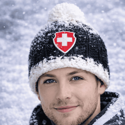 Mütze mit Schweizerkreuz, schwarz