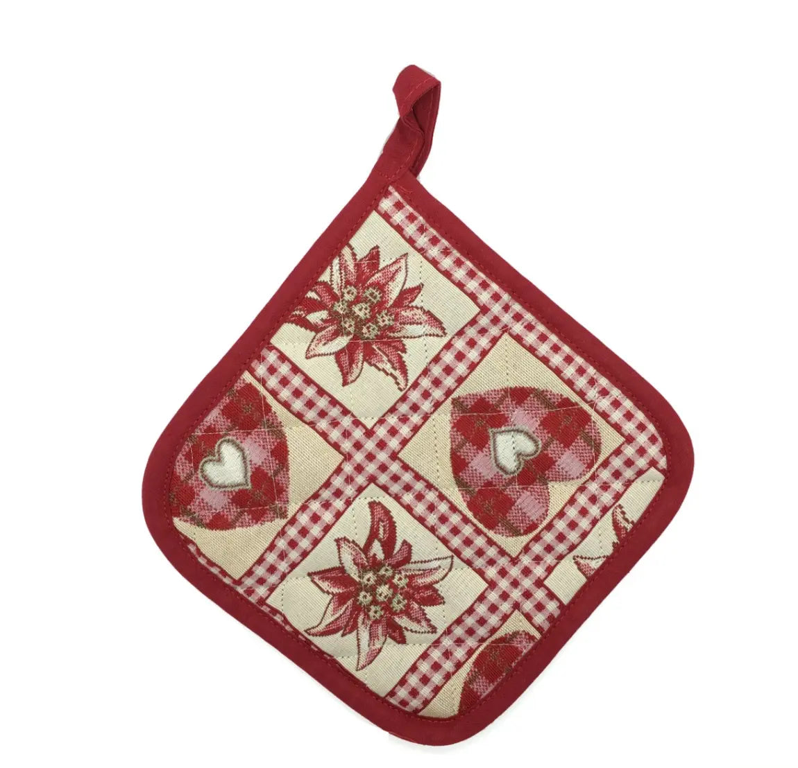 Topflappen Edelweiss im Herz, gewoben