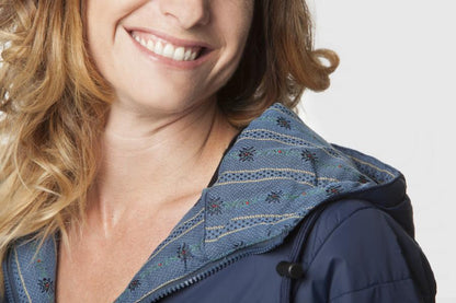 Damen Stepp/Wende-Jacke, wattiert, mit Edelweiss Futter, Kapuze