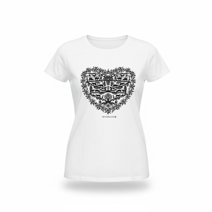 Damen T-Shirt Scherenschnitt Herz