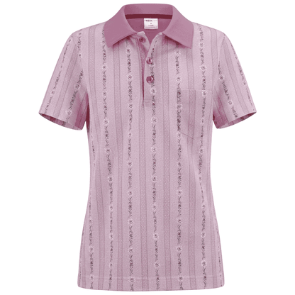 Mädchen Poloshirt Kurzarm 1/4 Sleeve, pink
