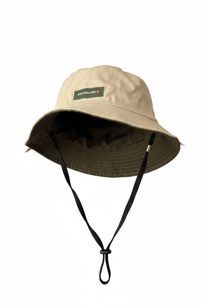 Hut Bob beige und khaki grün SWITZERLAND
