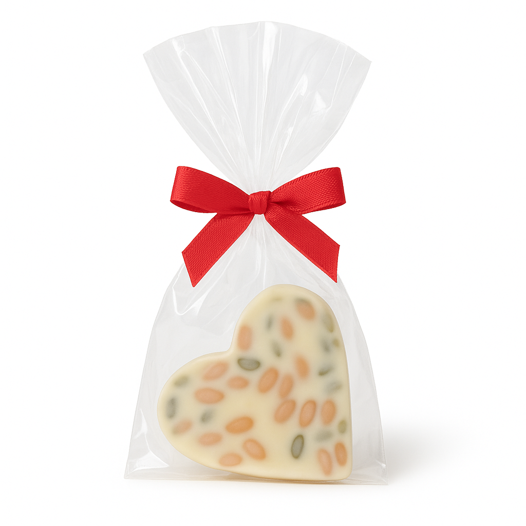 Schokoladen Herz, weisse Schokolade mit Pistazien